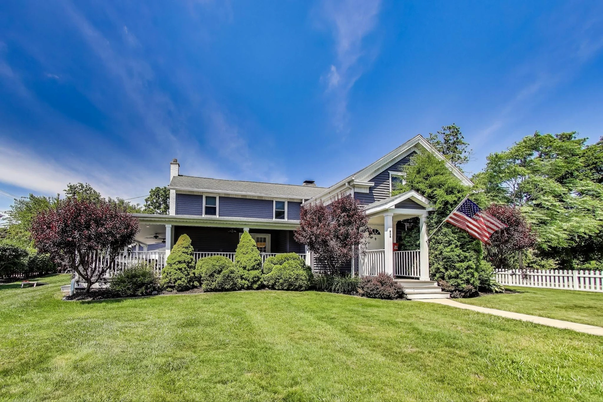 Lake Geneva area home exterior with landscaped lawn